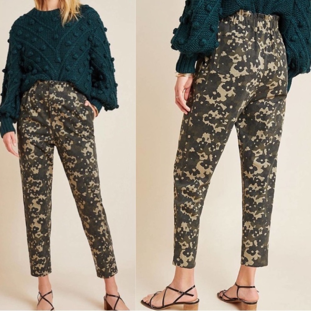 Anthropologie Amadi Camo Green Trousers Pant